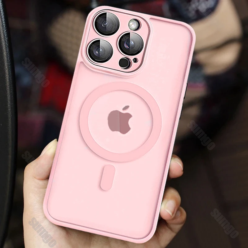 Матовый полупрозрачный 16-розовый противоударный чехол для телефона iPhone 16 15 14 13 12