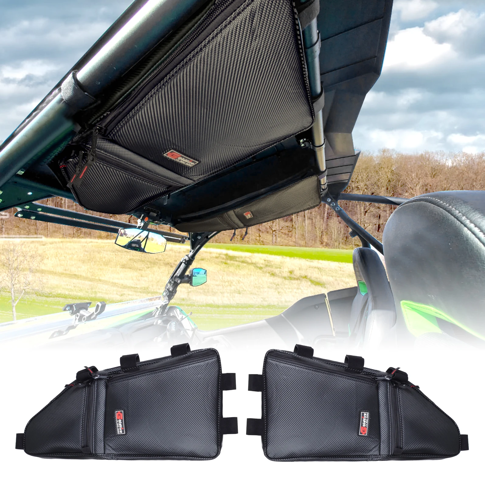 2 Pack Talon Storage Bag UTV Accessories 1680D Fabric Talon Overhead Bag Compatible with Honda Talon 1000X 1000R 2019-2021