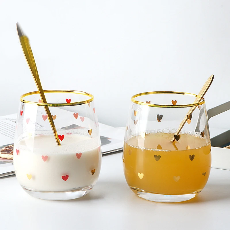 (Логотип может быть выгравирован) Стакан любви 320 мл чашка для воды с золотой