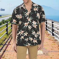 summer men shirt sweat absorption cotton hawaiian print casual shirt men garment