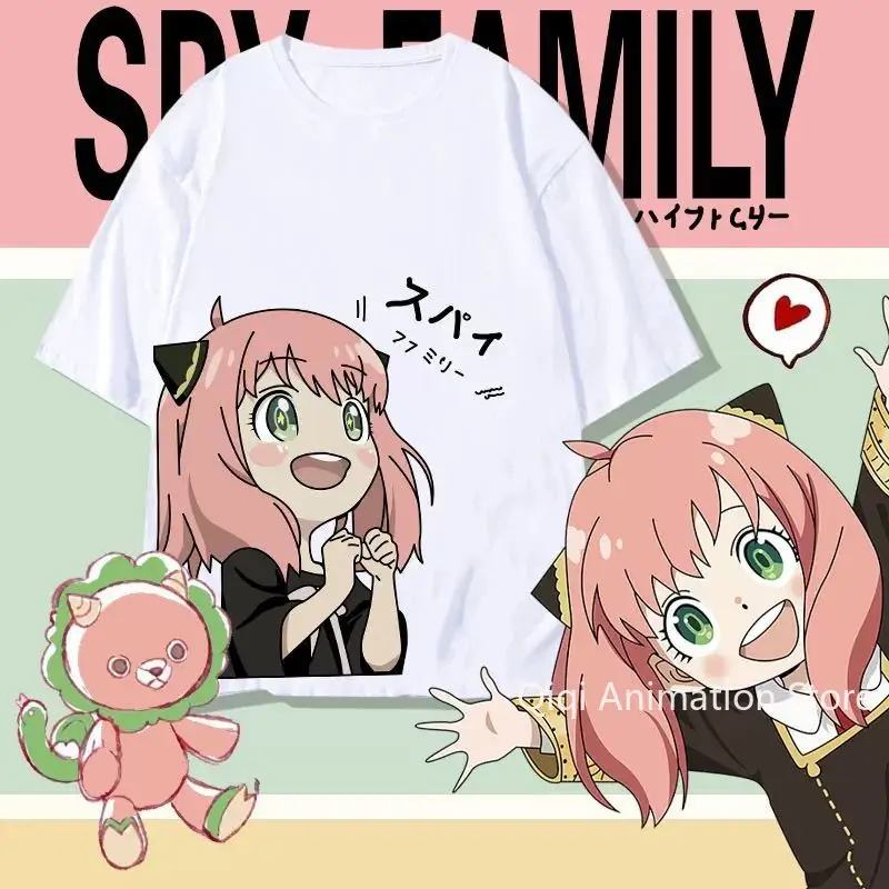Фото Футболка с коротким рукавом SPY×FAMILY Anime Anya Forger, забавная универсальная женская и мужская одежда, рождественский подарок №1