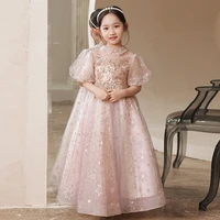 children girls birthday party dress western style pompous gauze princess skirt little child bubble sleeve little girl piano