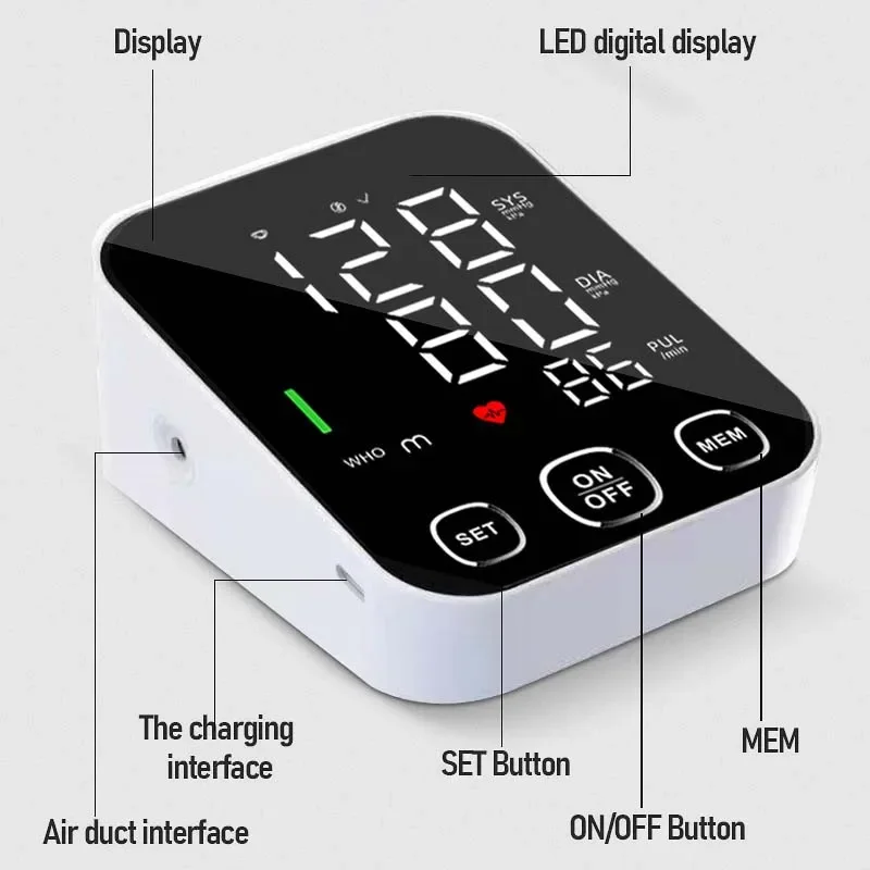 Портативный тонометр с английским голосовым цифровым дисплеем монитор