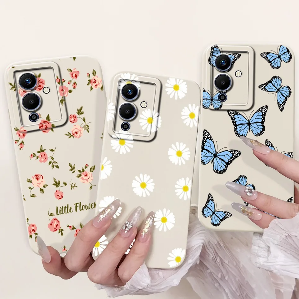 For Note 12 Pro 5G Inifinix Back Cover Infinix Note12 12Pro X671B Funda Flower Butterfly Women Fashion Phone Case Soft Silicone