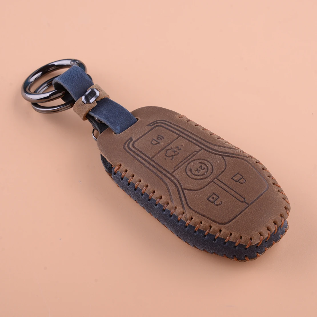 

Кожаный чехол в стиле ретро для дистанционного ключа чехол для ключа подходит для Ford Fusion Edge экспедиции Explorer F-150 Mustang Lincoln MKC MKX