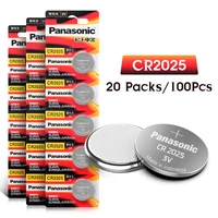 panasonic 100pcs 3v cr2025 ecr2025 br2025 button coin cell batteries for calculator toy digital camera lithium battery