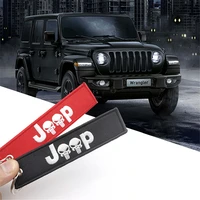 high quality jeep keyring strip backpack embroidery nylon keychain key tag for wrangler jk jl tj renegade grand cherokee compass