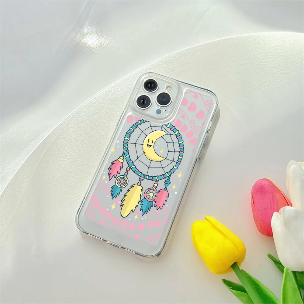 

Transparent Phone Case For iPhone 14 Plus 12 ProMax Cartoon Feather Cases For iPhone 13 Mini 11 7 XR XS Max Soft Silicone Cover