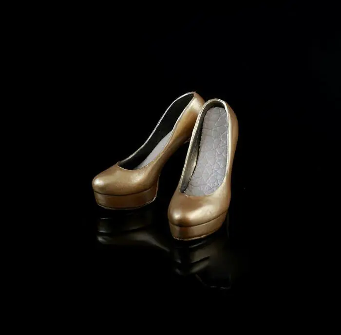 

[ 1/6th Scale Shoes ] Gold High-Heel Shoe For 12" Female Figure Body