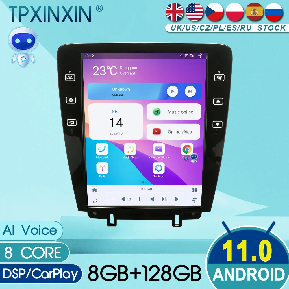 

for Ford Mustang 2009-2013 audio 2 din android receiver tesla style auto multimedia DVD player GPS navigation