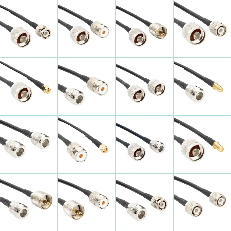 

RG58 Cable N Type To BNC UHF PL259 SO239 TNC Male Female Connector UHF N M BNC TNC Crimp for RG58 50ohm Fast Delivery Brass RF