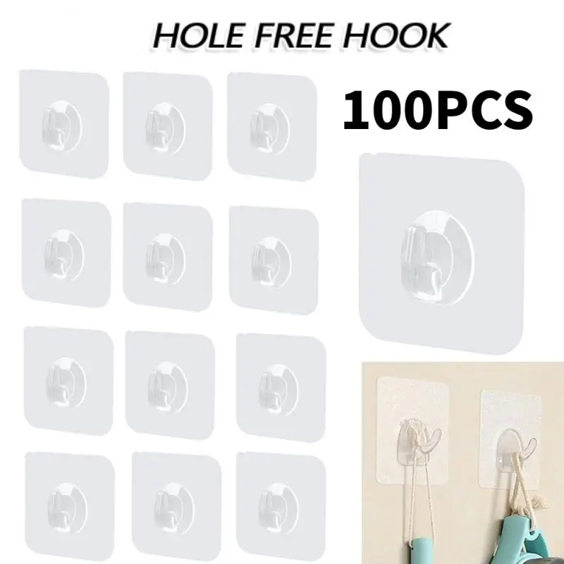 

100 шт., прозрачные настенные крючки