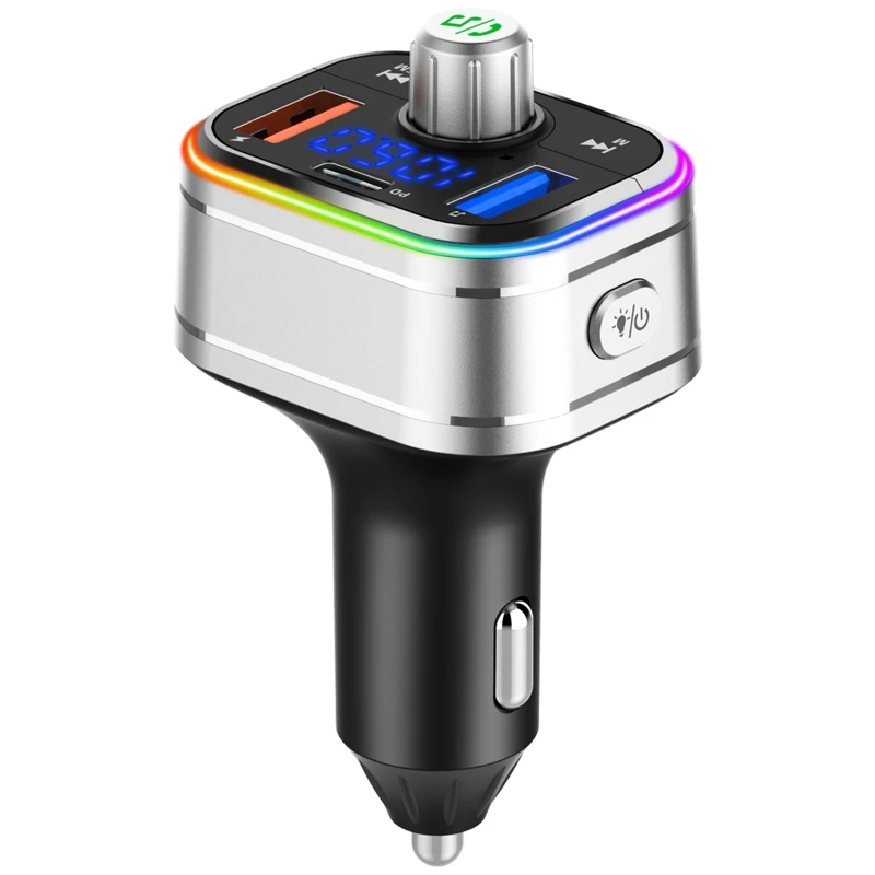 Автомобильный FM-передатчик 53CC со светодиодной подсветкой совместимый с Bluetooth MP3