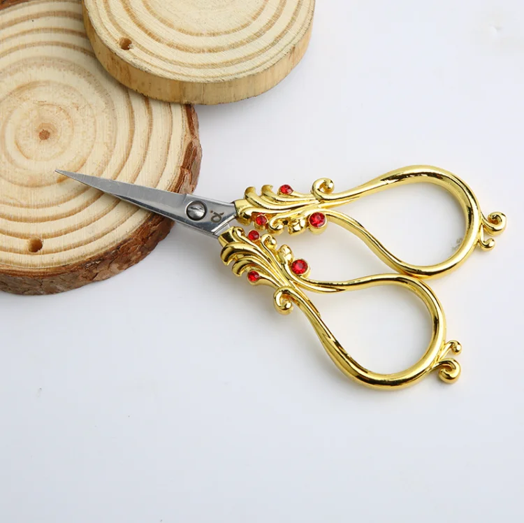 Европейские винтажные ножницы с цветочным узором резак для дизайна ногтей