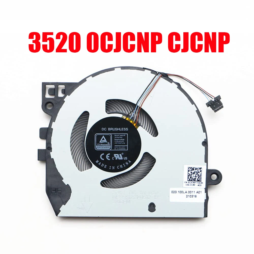Вентилятор ЦП для ноутбука DELL Latitude 5320 0CJCNP DFS5K122141612 FN6Y 5 в 0.5A 023.100LA.0011