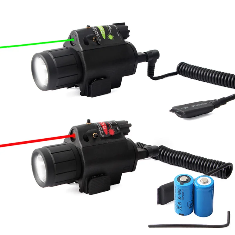 

Hunting Glock Pistol Gun Light with Red/Green Dot Laser Sight Combo Weapon Light Tactical Gun Led Flashlight 20mm Picatinny Rail