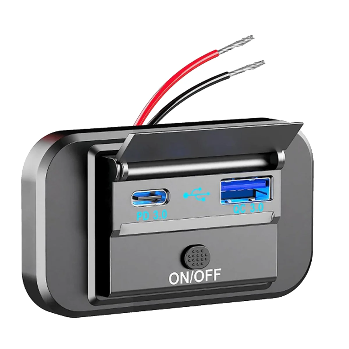 12-24 В QC3.0 PD3.0 Порты Быстрое зарядное устройство с переключателем Быстрая зарядка