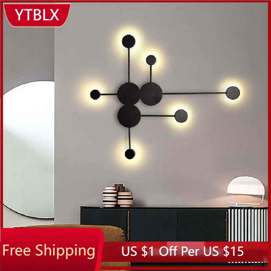 

Современная светодиодная настенная лампа в скандинавском стиле для гостиной, спальни, коридора, лестницы, новый минималистичный светильни...