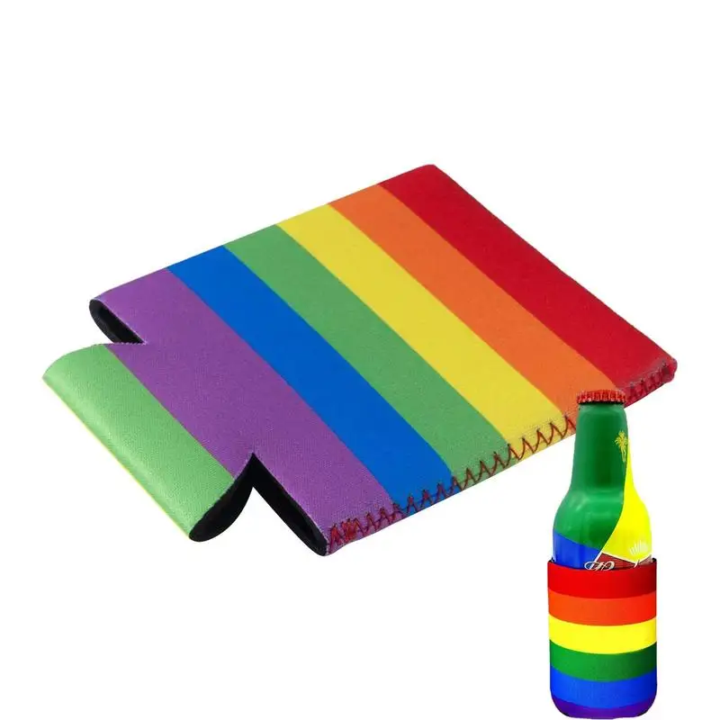 

Rainbow Pride Can Coolers Sleeves Insulated Coolers For Beer Reusable Soda Can Cover Bottle Cup Insulator Insulated Beer Can