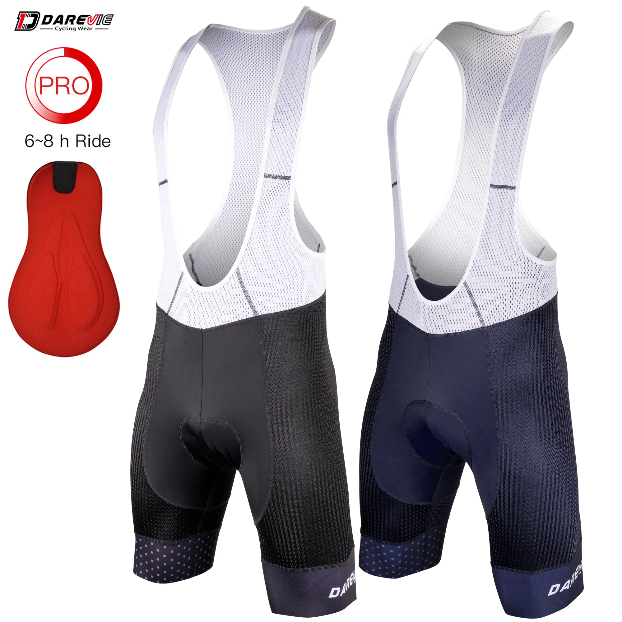 

In Stock DAREVIE Cycling Bib Shorts 120 Kg/m³ Sponge Pad Pro Cycling Shorts Man 7cm Anti-slip Rubber Band Men Cycling Shorts 6