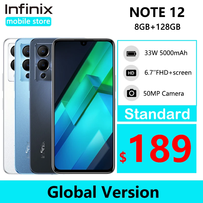 

Top Global Version infinix NOTE 12 G96 8GB 128GB Smartphone 50MP Camera Gaming Processor 6.7" FHD+ AMOLED Display Mobile
