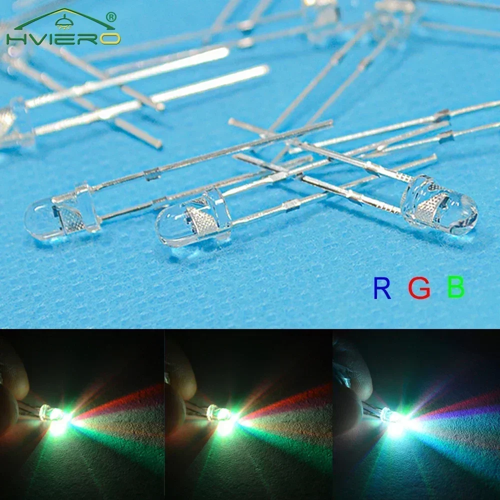 10 шт. быстрая медленная вспышка RGB круглая 3 мм радужная многоцветная красная