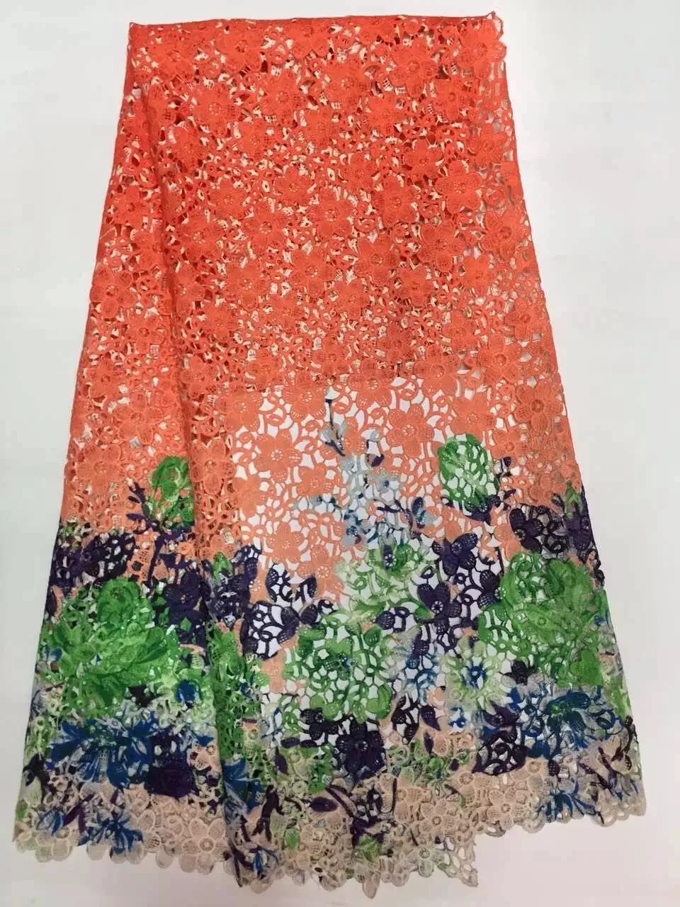 

French Lace Fabric Polyester Mesh Bridal Dress Tulle Lace fabric.High Quality Multi Color guipure Lace Fabric with beaded R658