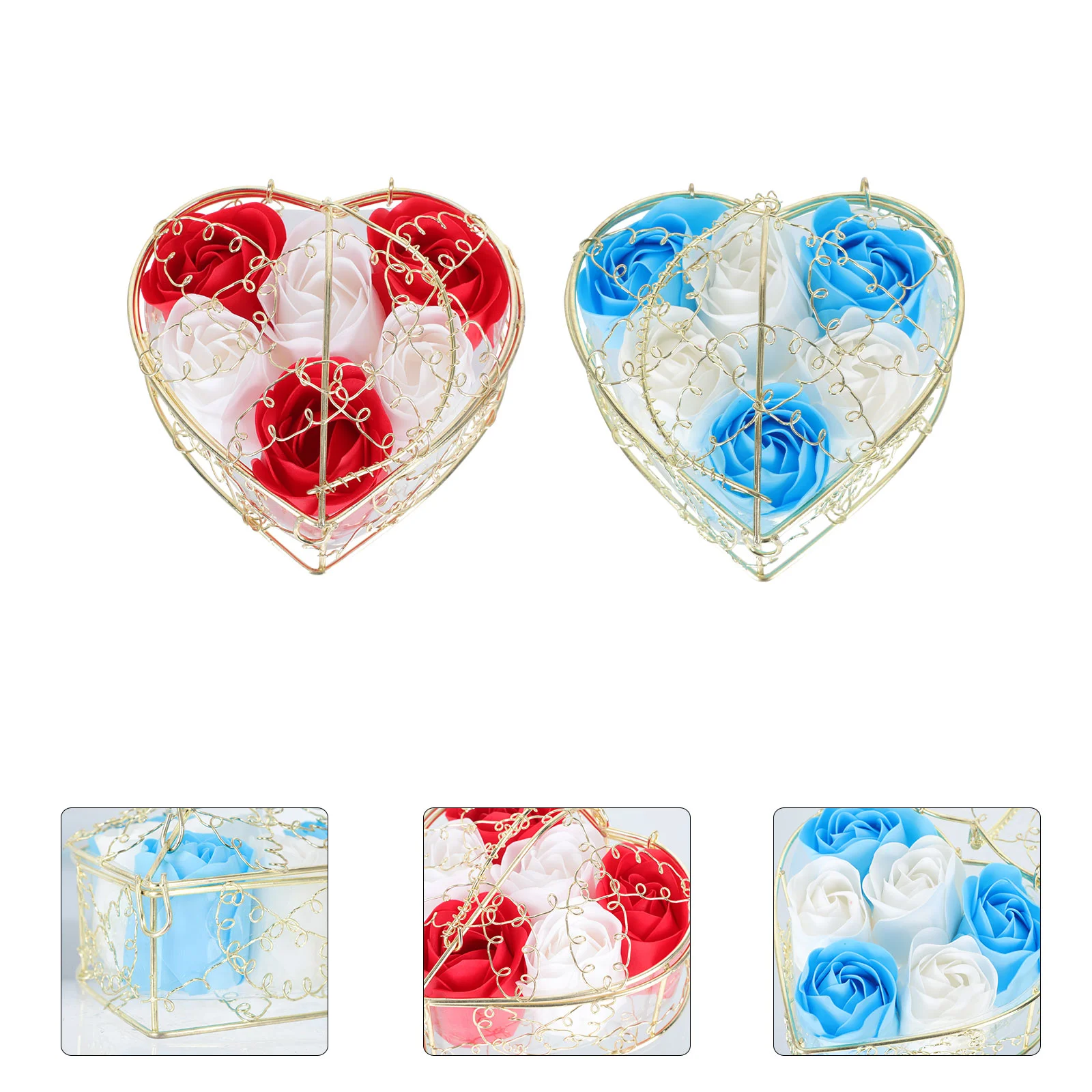

Rose Soap Flower Gift Box Preserved Boxes Birthday Floral Immortal Flowers Valentines Day Bath Heart Petal Basket Withered Roses