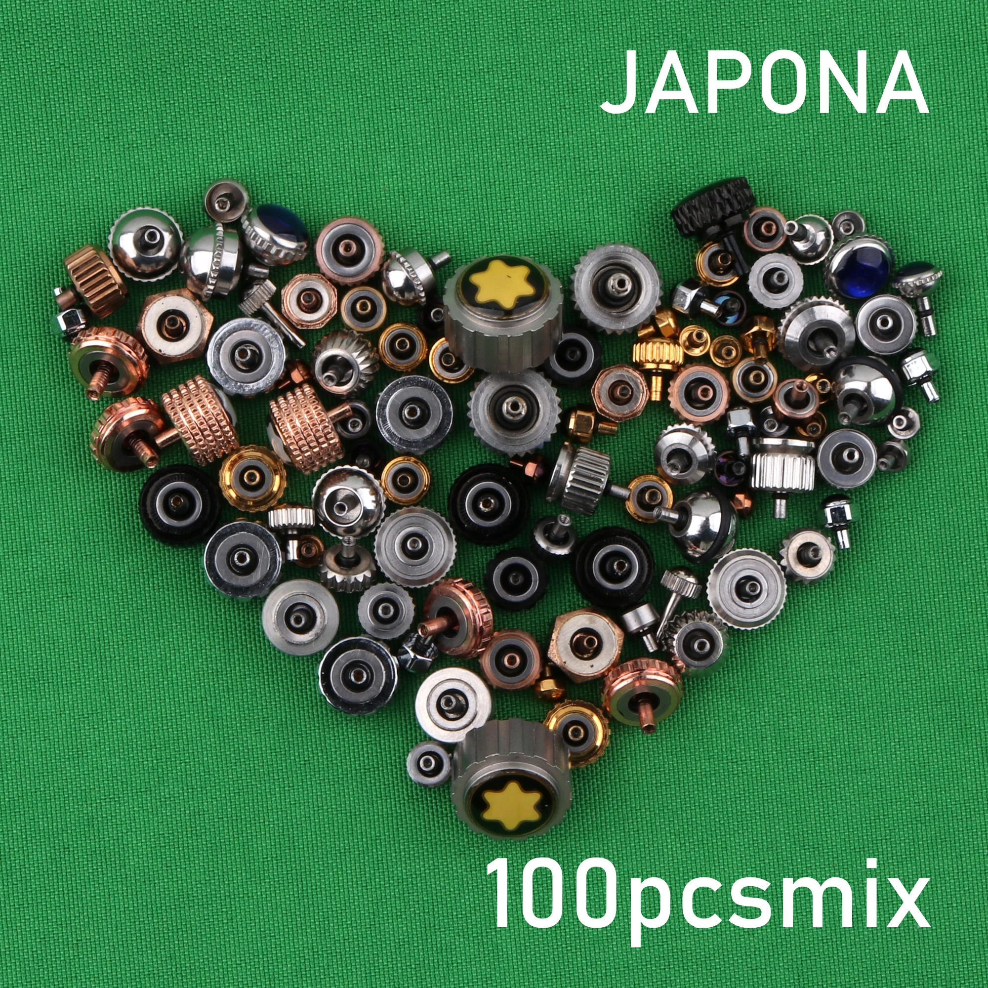 steel ! 100PCS mixed waterproof steel watch handles watch Crown Various sizes and colors For watchmakers diy wahtch accessory