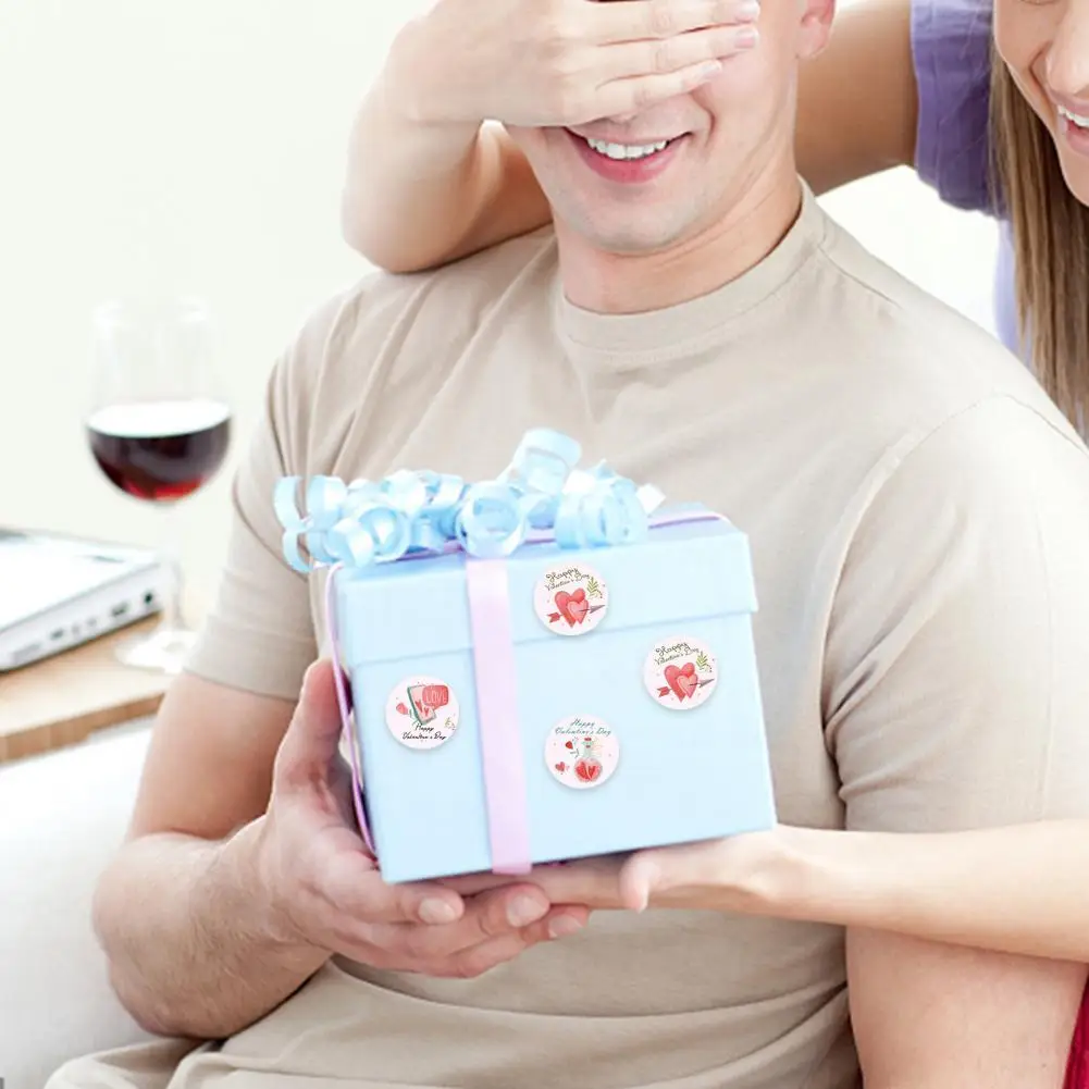 

Charming Eco-friendly Heart Packing Bag Wedding Thanks Sign Sticker for Handicraft