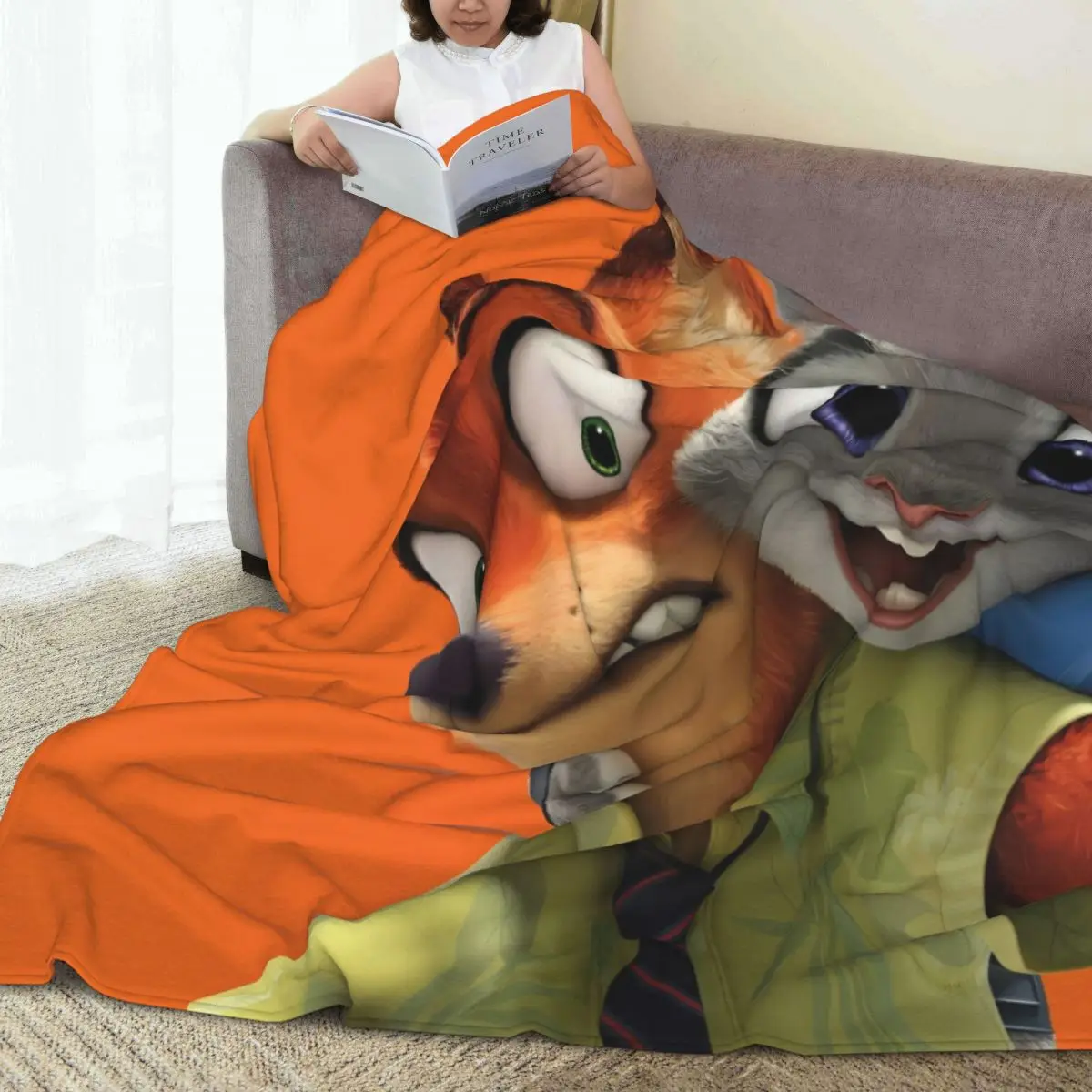 Фланелевое одеяло Zootopia Judy Nick супер теплое для домашнего декора путешествия офис