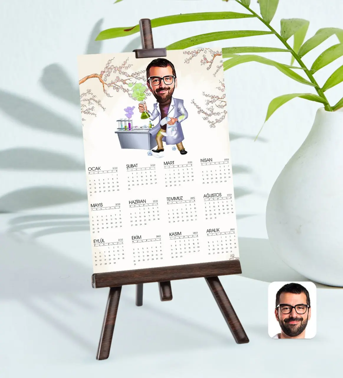 

Персонализированная Фотокарточка 15x21 см, мужской учитель химической промышленности, корильт карикатюра 2022 Takvim-2