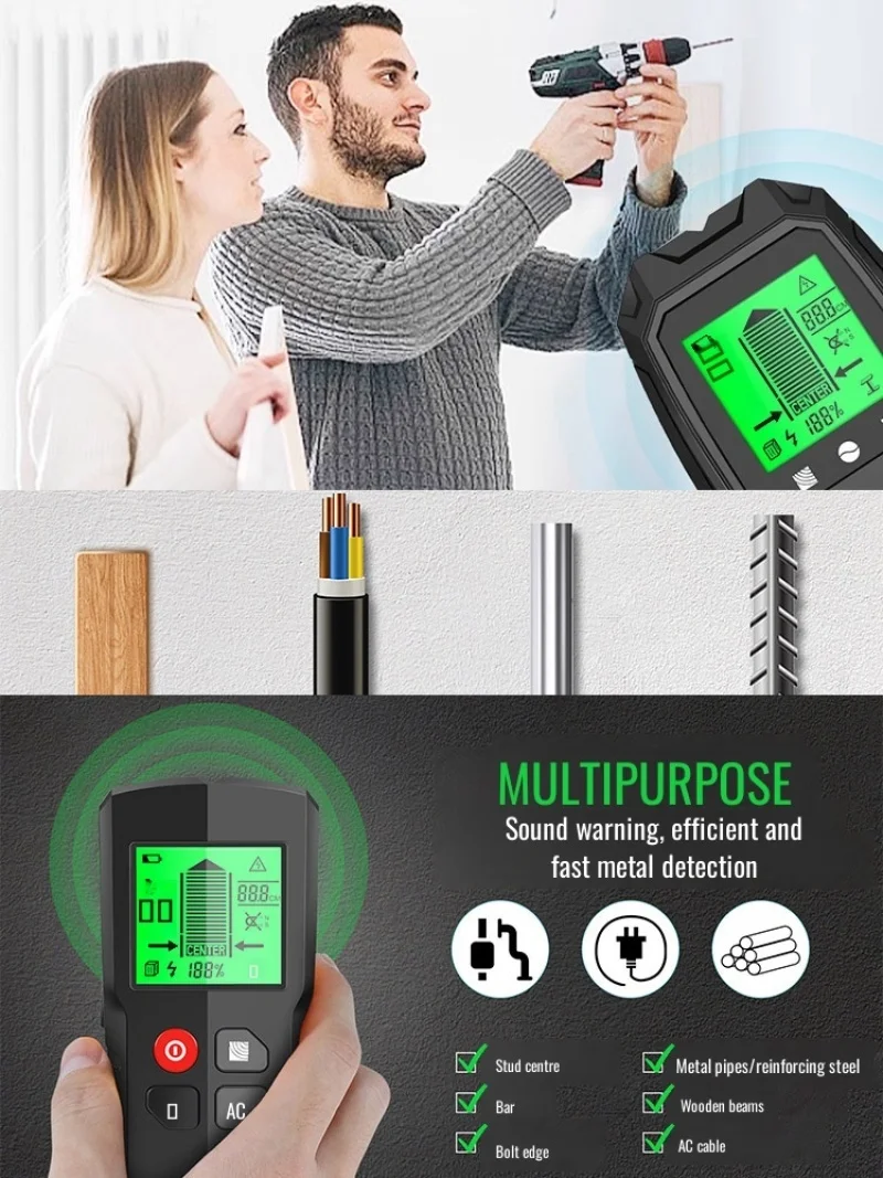 Настенный металлоискатель винтовой детектор измерительный настенный