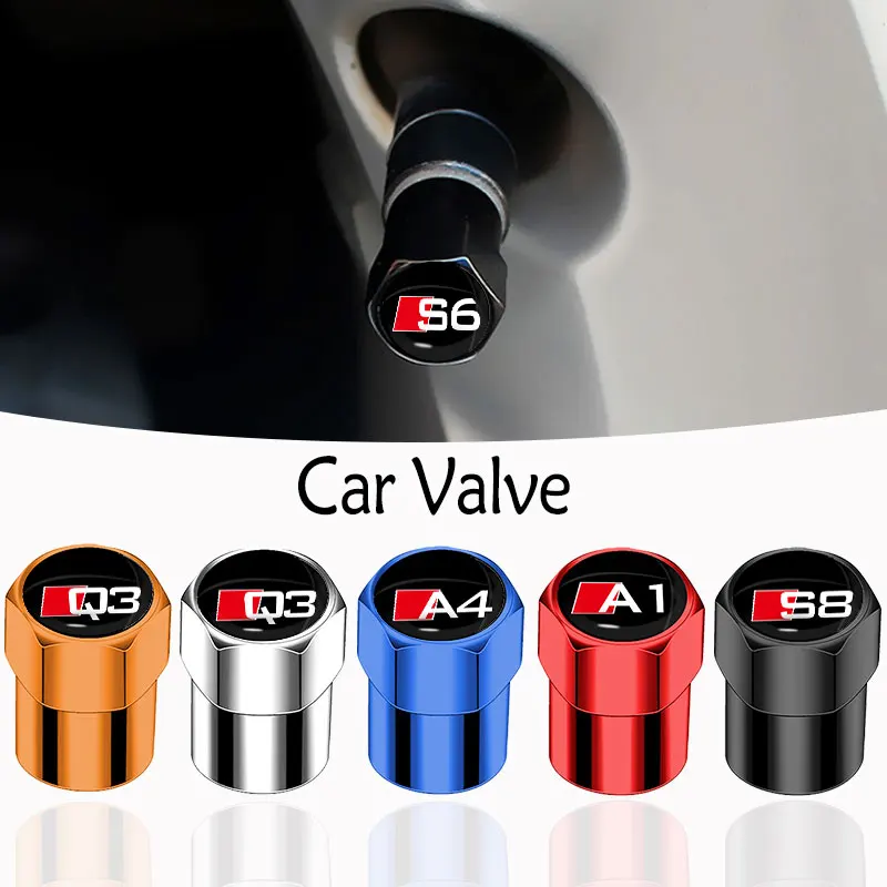 

4pcs Car Tire Five-color Valve Cover Decoration for Audi Sline A1 A2 A3 A4 A5 A6 A7 A8 Q3 Q5 Q7 S1 S2 S3 S4 S8 TT Car Accessorie