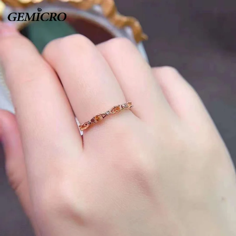 

Женское кольцо из серебра 925 пробы, с цитрином, 2 мм