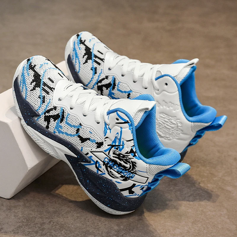 2023 New Children's Shoes Kids Sneakers Boys Basketball Shoes High Top Breathable Sports Shoes for Boys Basket Tenis Infantil