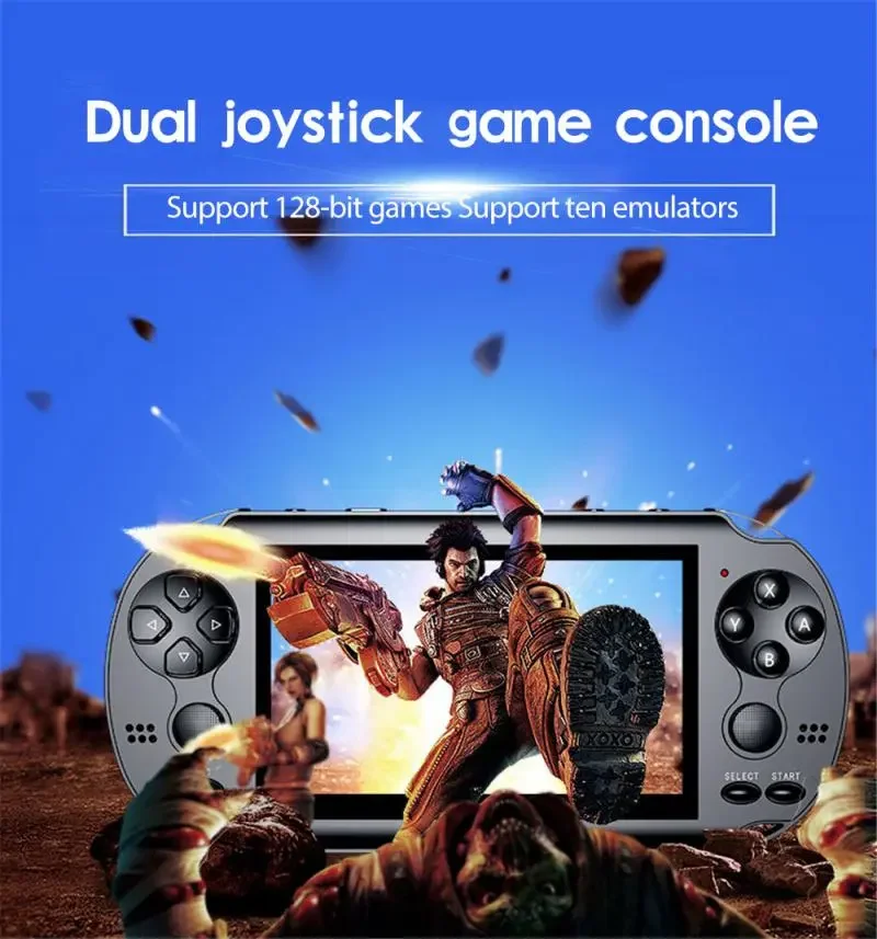 

NEW2023 X1 Dual Rocker Handheld Retro Portable Video Game Console Gamepad 4.3 Inch 8GB Consol Support For Game Camera Video E-bo