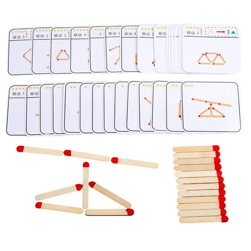 

Matchstick Puzzle Games Montessori Match Stick Educational Toy Problem Solving Math Toys Brain Teaser Puzzles For Kids Age 3