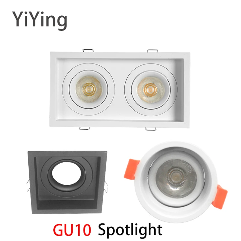

YiYing LED GU10 Spotlight Recessed Downlight Adjustable Angle Ceiling Spots White Black Foco 110V 220V For Home Indoor Lighting