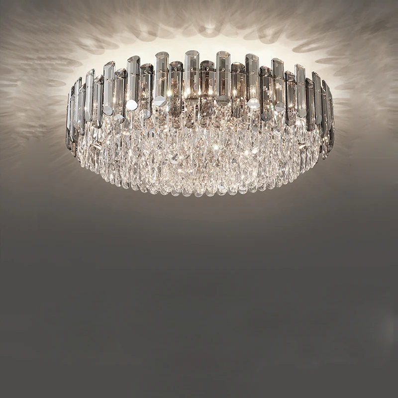 

Round Oval Rectangular Gold Crystal Dimmable LED Lustre Lamparas De Techo Ceiling Lights.Ceiling Lamp For Foyer Bedroom