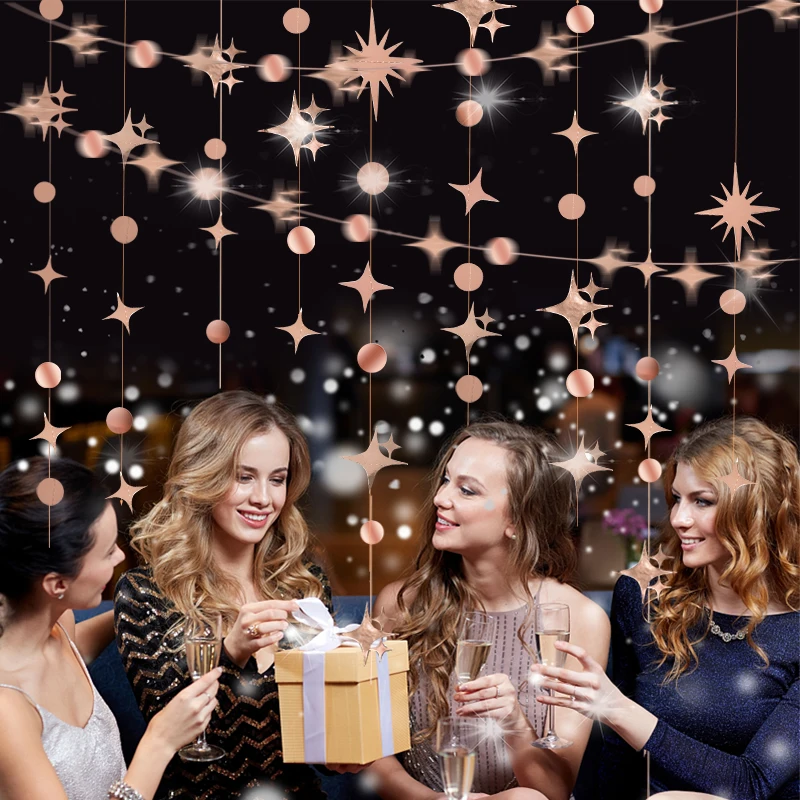 

3M Star Dot Paper Banner Hanging Garland For Wedding Bridal Shower Bachelorette Party Decoration Birthday Party Christmas Supply
