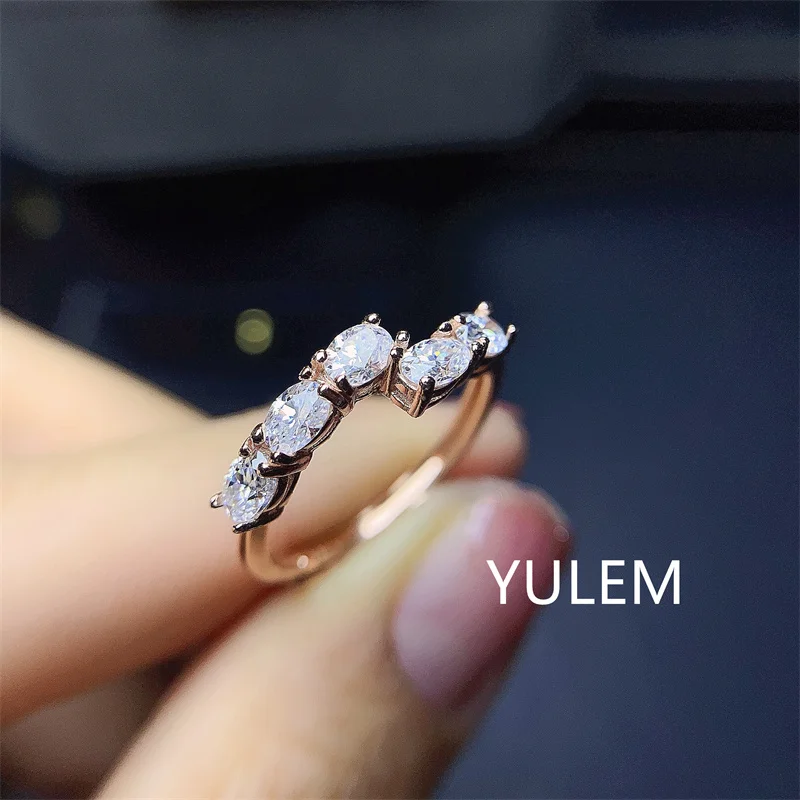 

YULEM 3*4 мм мосанит бриллиантовое кольцо для женщин 925 Стерлинговое Серебро премиум-класса свадебные украшения для помолвки