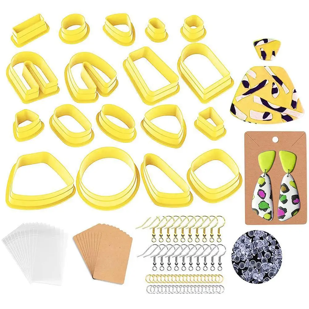 

118Pcs/Set Polymer Clay Cutters For Earring Cards Earring Hooks Molds Clay Tools Clay Cutting Tools Blade Shapes Earring DIY