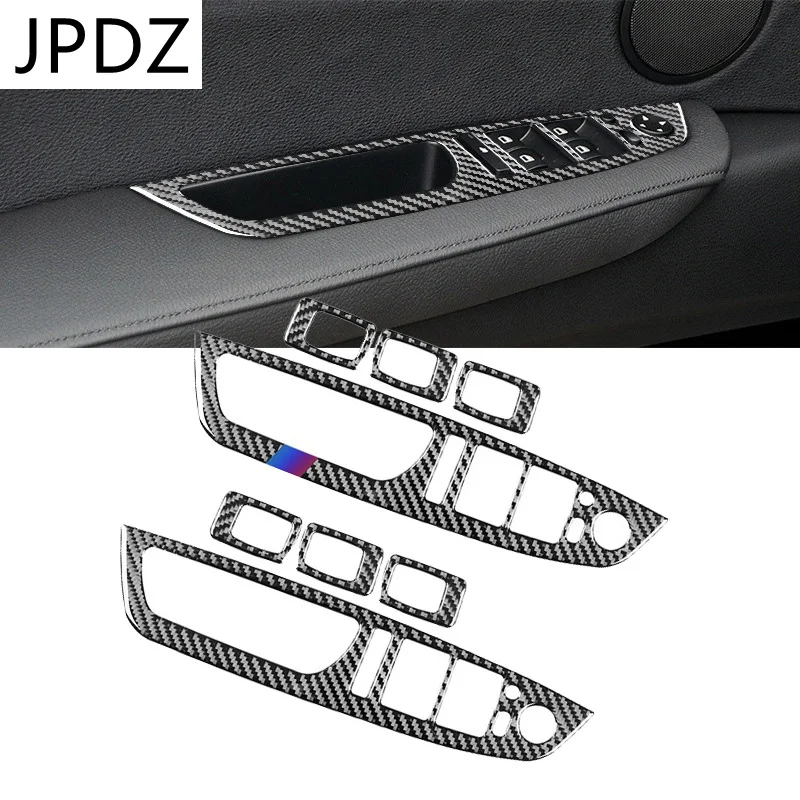 

Carbon Fiber Car Auto Window Switch Lift Panel Button Frame Cover decoration For BMW X5 X6 E70 E71 2008-2013 car accessories