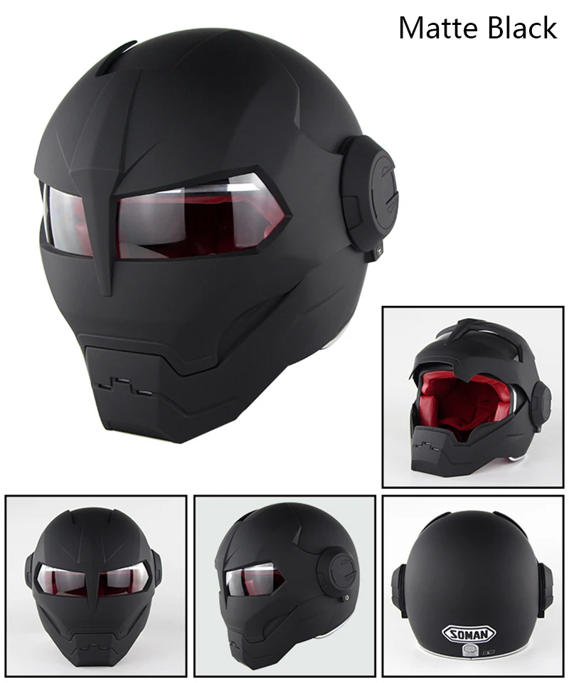 

SOMAN Iron Man Helmet Flip Up Motorcycle Helmet Robot Style Motor Bike Casco Monster Casque DOT Approval SM515 Cool Helmets 515