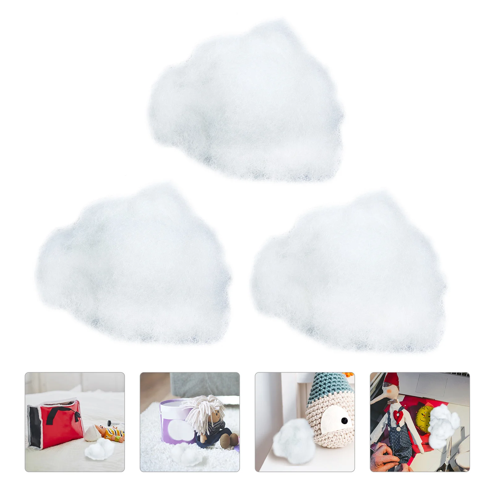 

3 Bags Stuffed Cotton Plush Stuffing High Elastic PP Pearl Handmade DIY Animal Filling Material Home Crafts Supplies