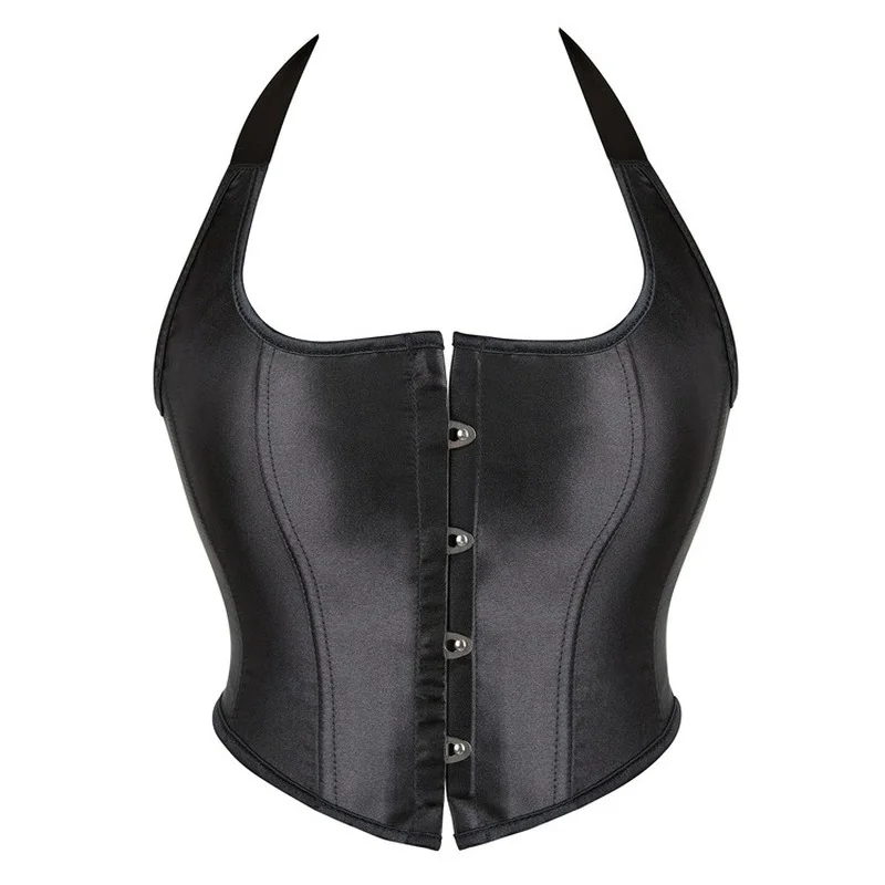 

Black Halter Corset Crop Top Women's Tube Top Push Up Corset Top Sexy Underwear DropShipping