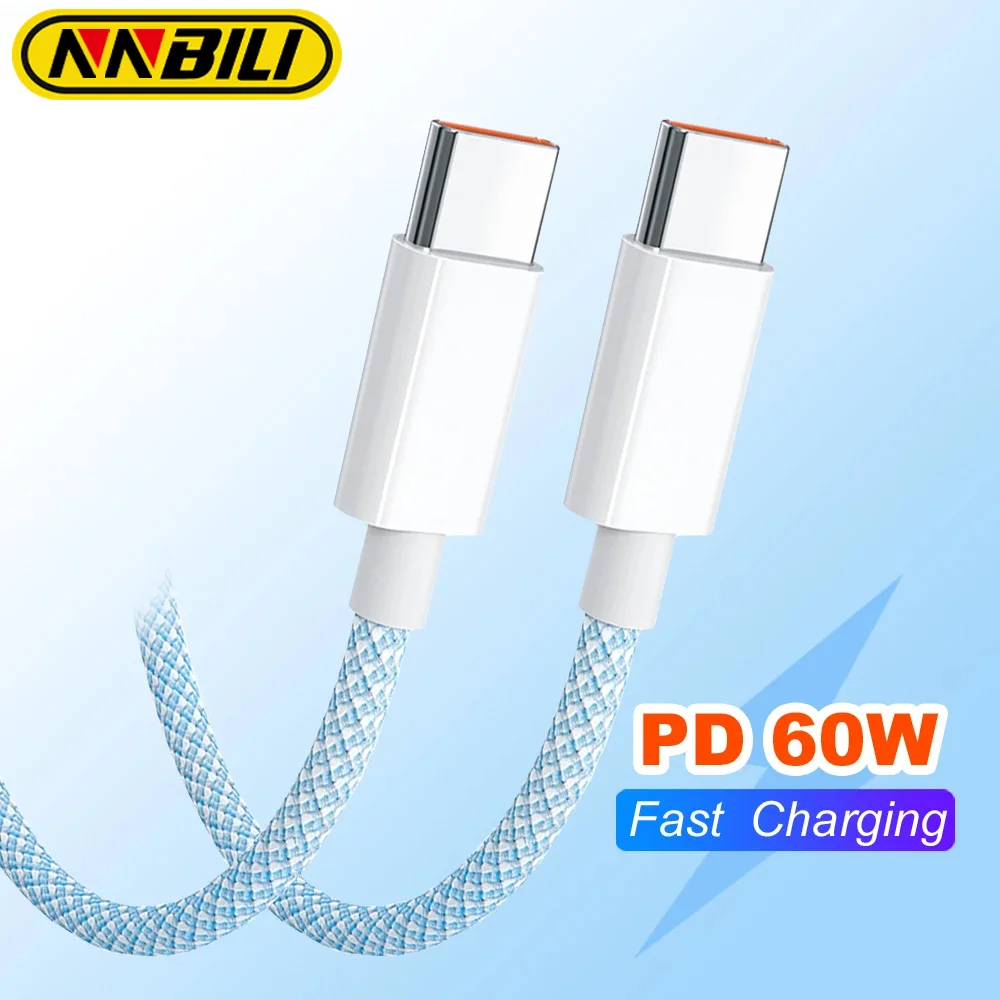 NNBILI 60 Вт 6A USB Type C to Кабель Линия передачи данных для Iphone 15 Xiaomi Poco быстрой зарядки