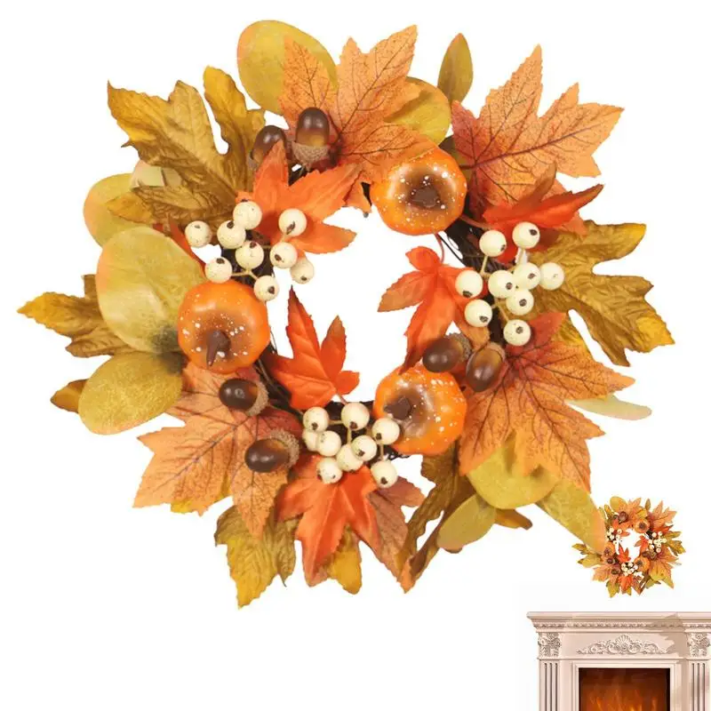 

Fall Wedding Candle Holder Artificial Maple Leaf Candlestick Wreath Candle Garland Candle Organizer Thanksgiving Door Decoration