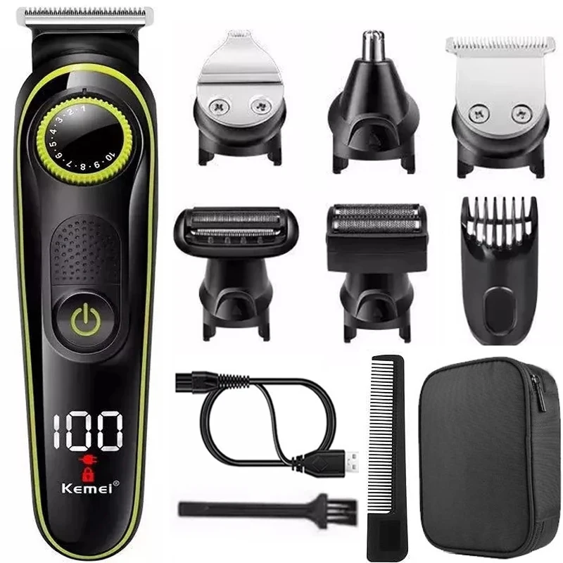 Kemei 696 Electric Hair Clipper Multifunctional Trimmer For Men Electric Shaver For Men's Razor Nose 5 In 1 Professional Trimmer